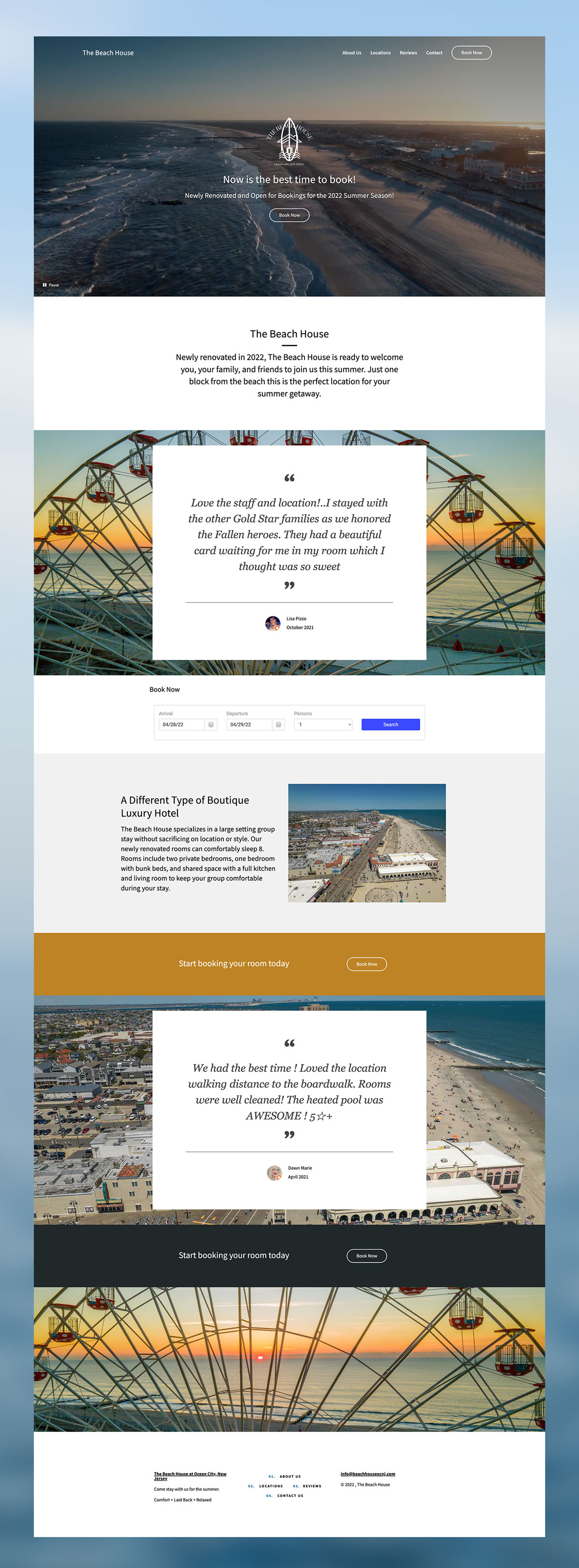 full page layout for beachhouseocnj.com