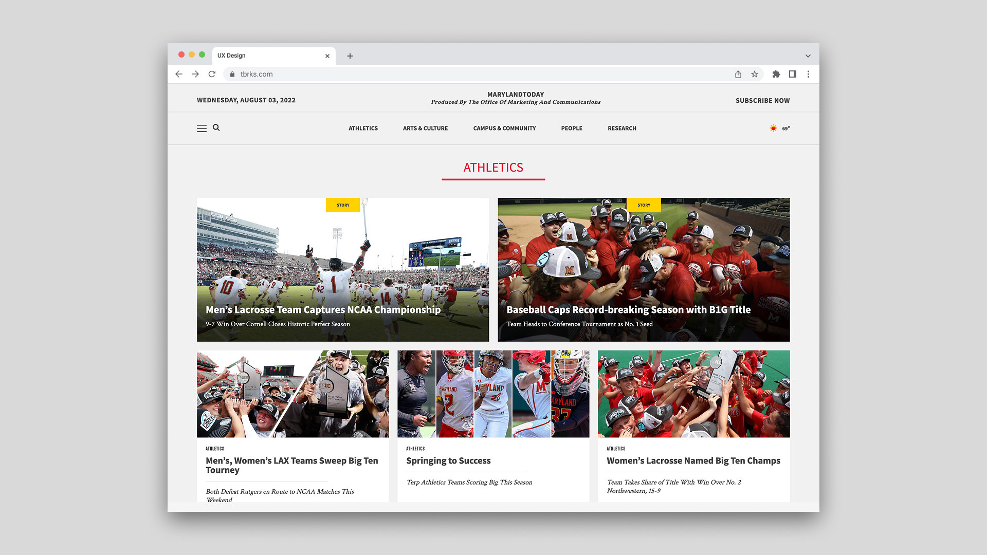 athletics screen